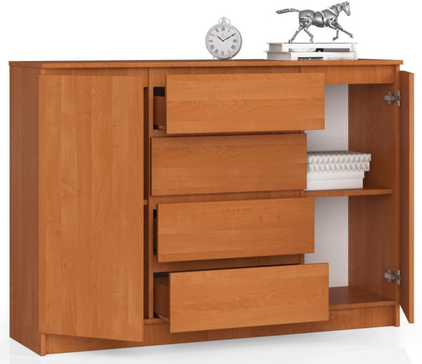 Akord Kommode 2 døre 4 skuffer Elme 138x40x99