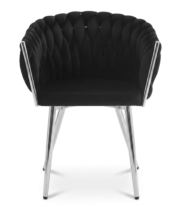 Leobert - Stol - Orion - Fløjl Sort/Kromben - 61X55X79 Cm