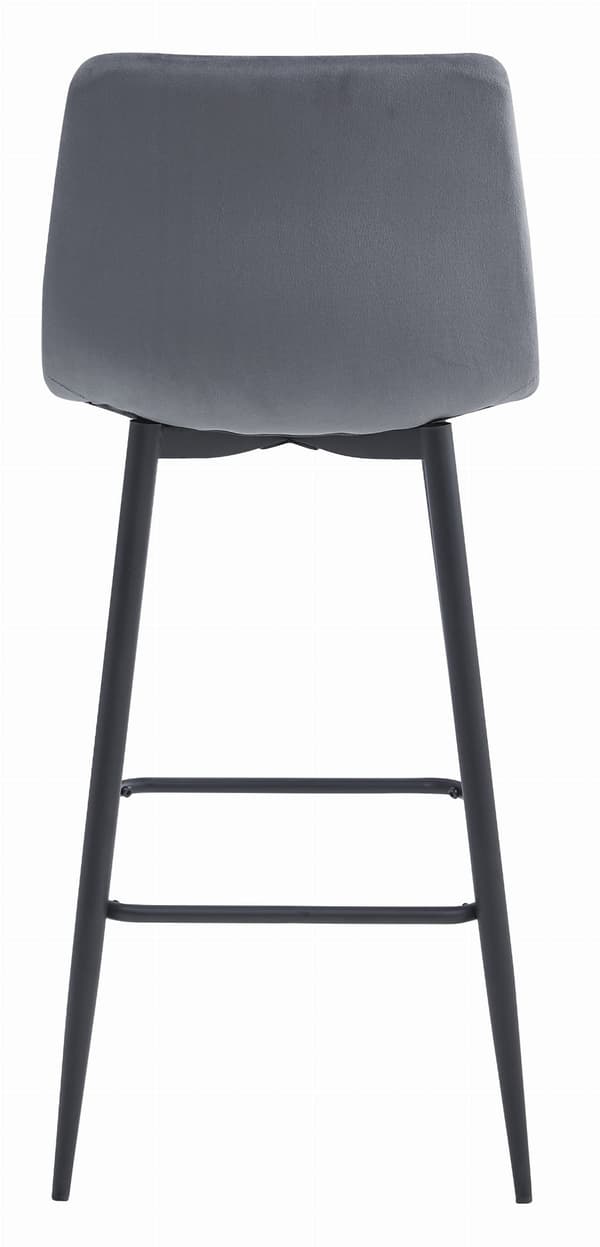 Hocker Arceto Aus Dunkelgrauem Samt Mit Schwarzen Beinen (4Er - Set)