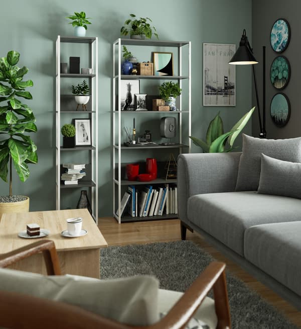 Akord Metalskænk Loft Hvid/Grå 80x32x192