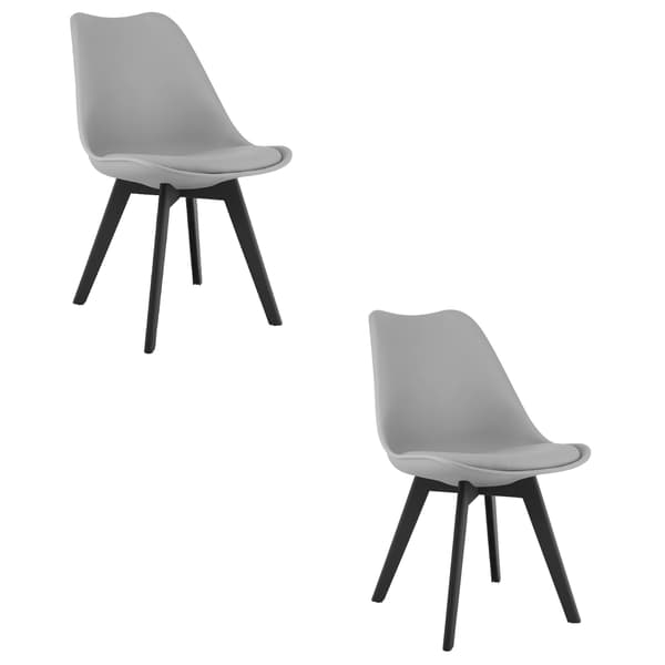 Oskar Mark Stol Grå Med Svarta Ben (2-Pack)