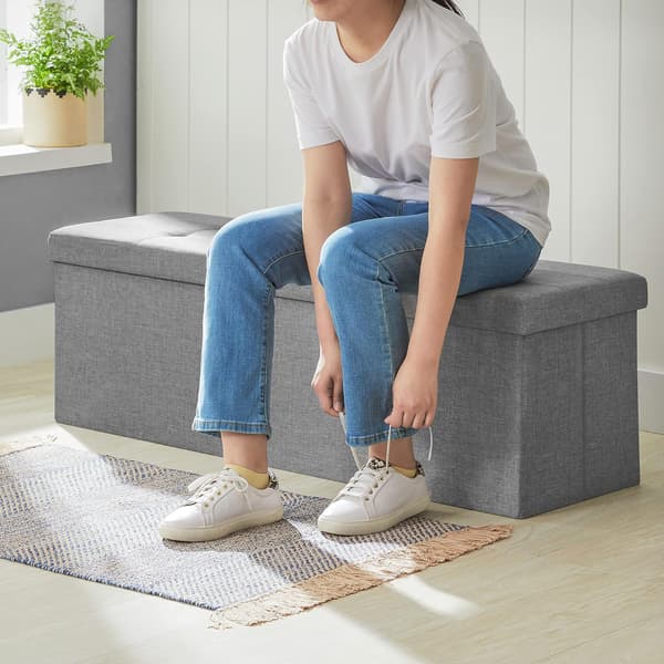 Leobert - Puff - Ljusgrå - 110X38X38 Cm