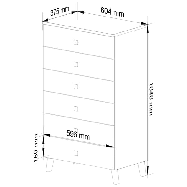 Akord Skænk Mobi Grå 60x37x104