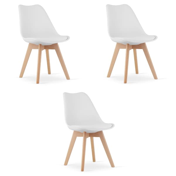 Leobert - Stol - Mark - Vit - 49X43X82 Cm - Set Med 3