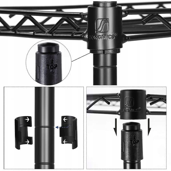 Badezimmerregal Lgr23Bk Schwarz Mit 5 Ablagen