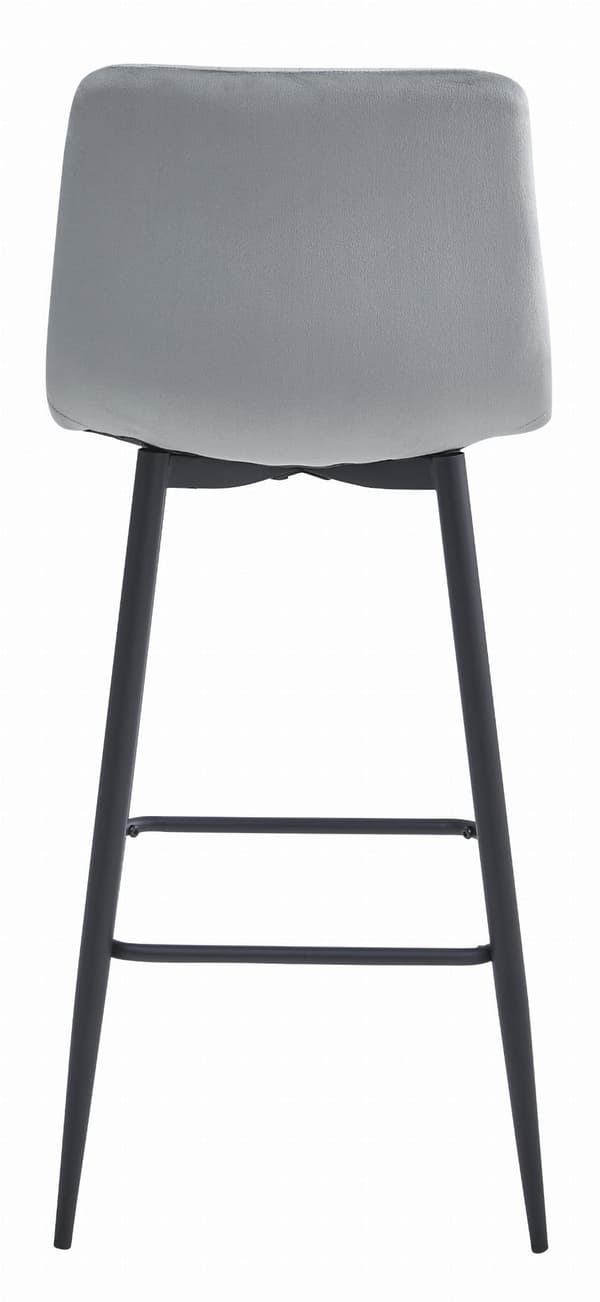 Pozza Barstol I Silvergrå Sammet Med Svarta Ben (4-Pack)