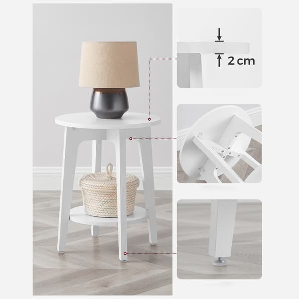Leobert - Sidebord - Hvid - 40X50,7 Cm