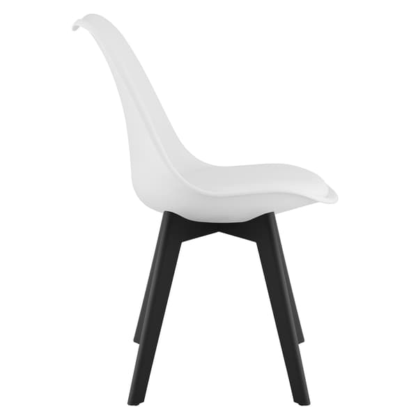 Leobert - Stol - Mark - Hvid/Sorte Ben - 49X43X82 Cm - Sæt Med 4
