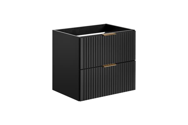 Vaskeskab 60 Cm Med 2 Skuffer - Adel Sort, Mat Sort