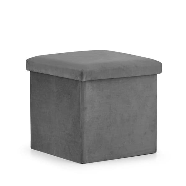 Leobert - Puff - M - Sammet Grå - 31X31X31 Cm
