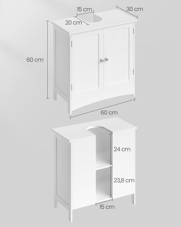 Leobert - Badrumsskåp - Vit - 60X30X60 Cm