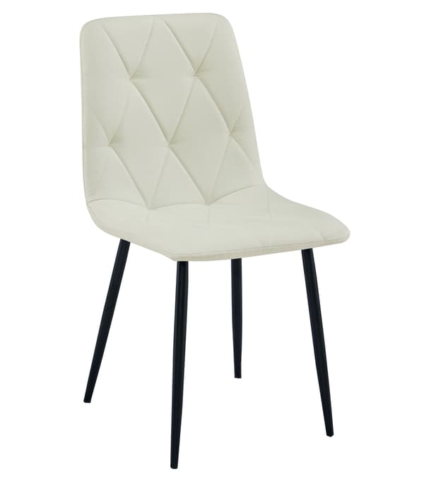 Libra Stol, Beige Tyg, Svarta Ben, 2-Pack