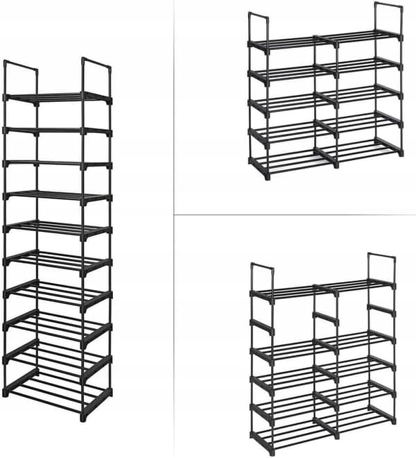 Leobert - Skoskab - Sort - 45X30X174 Cm