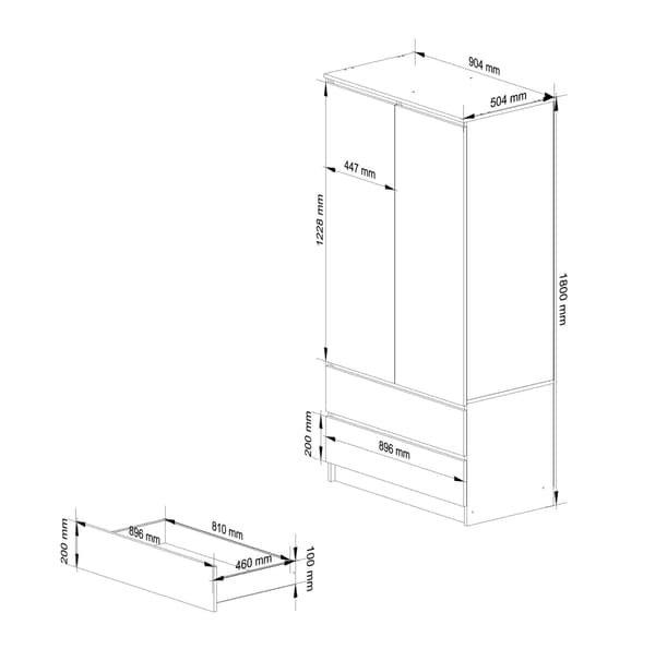 Akord Garderob Vit 90X51X180