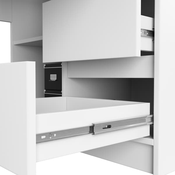 Akord B20 hjørnecomputerskrivebord, højrevendt, hvid