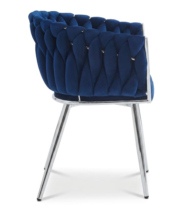 Leobert - Stol - Orion - Sammet Mörkblå/Kromben - 61X55X79 Cm