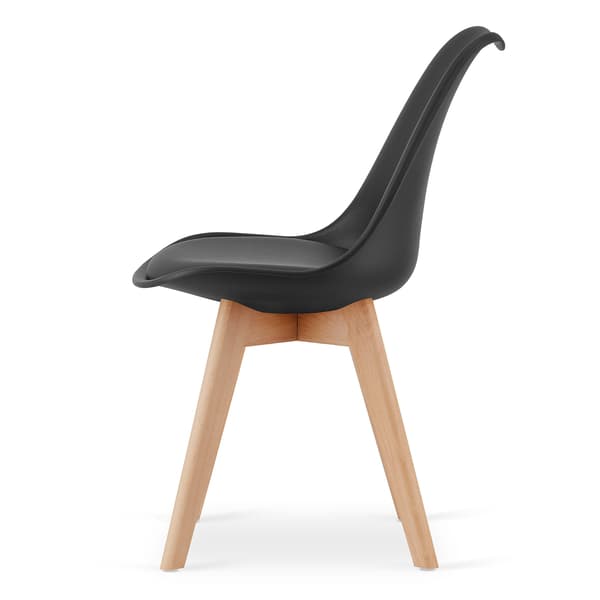 Leobert - Spisebordssæt - Mark - Sort - 80X80 Cm - 5 Dele
