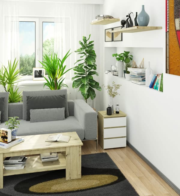 Akord Underskab til opbevaring Eg Artisan/Hvid, moderne design 40x35x57
