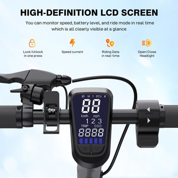 EVERCROSS TECH EV10S MAX Elscooter 500W 48V 18Ah Bluetooth-app