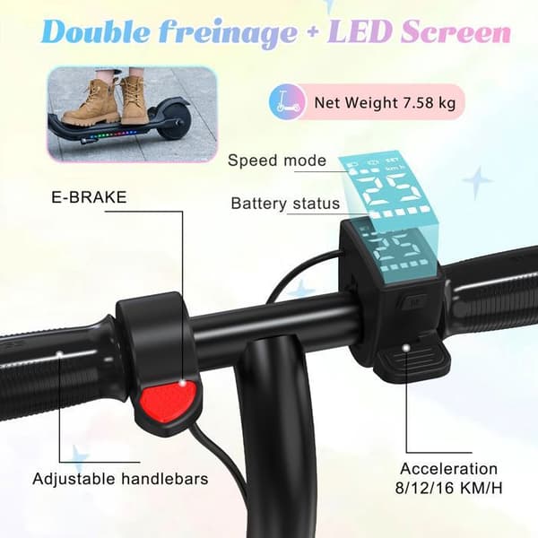 EVERCROSS TECH E6 Elscooter 150 W 21,6V/5,2Ah 60 kg max