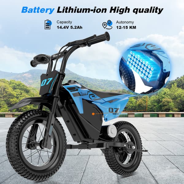 EVERCROSS TECH EV13M Børnemotorcykel 150W 14,4V/5,2Ah Sort/Blå