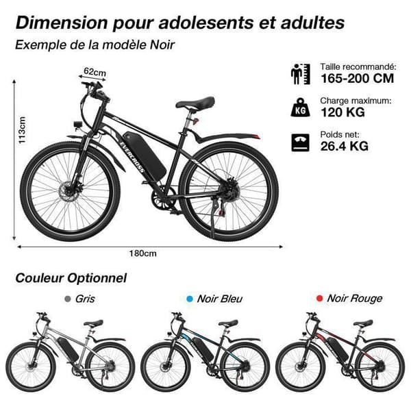EVERCROSS TECH EK15 elcykel 250W 36V 13Ah stålram