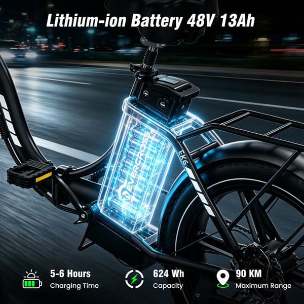 EVERCROSS TECH EK6 Elcykel 250 W 48V 13Ah Fällbar ram