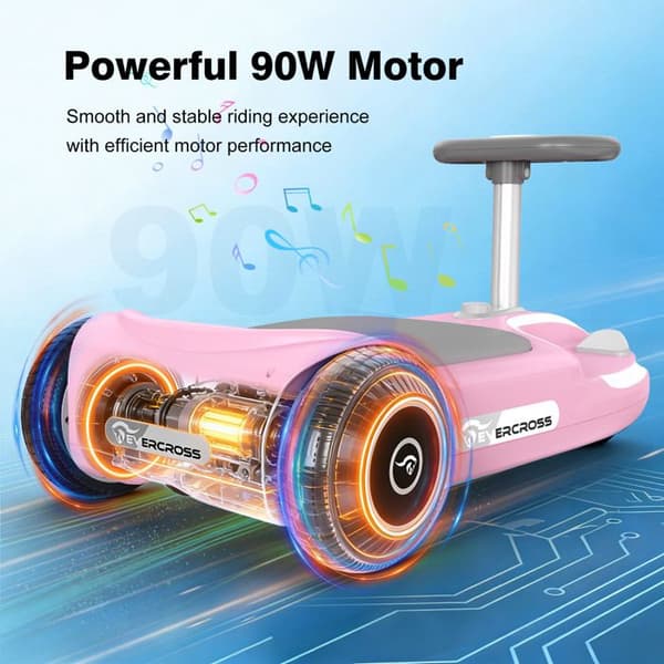 EVERCROSS TECH EV6 Elbil för barn 3 hastigheter LED & Bluetooth
