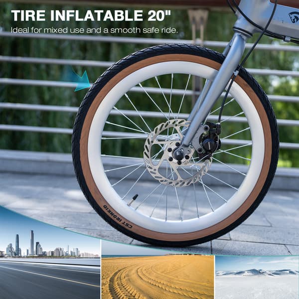 EVERCROSS TECH EM1 Foldecykel 20" Aluminium, 7 gear, skivebremser