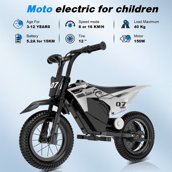 EVERCROSS TECH EV13M Elmotorcykel 150W 14.4V/5.2Ah Grå