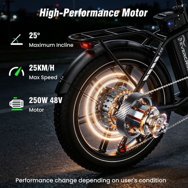 EVERCROSS TECH EK6 Elcykel 250 W 48V 13Ah Fällbar ram