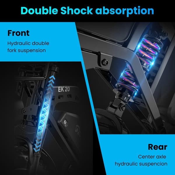 EVERCROSS TECH EK20 elcykel 250W 48V 15,6Ah avtagbart batteri