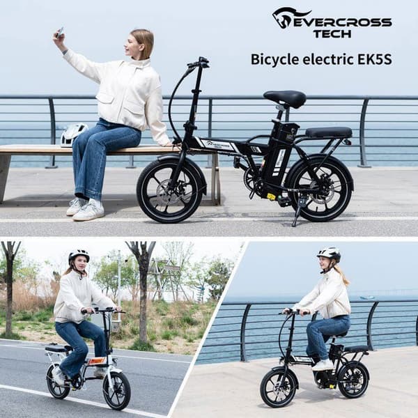 EVERCROSS TECH EK5PLUS Elcykel vikbar 350W 36V 13Ah Svart