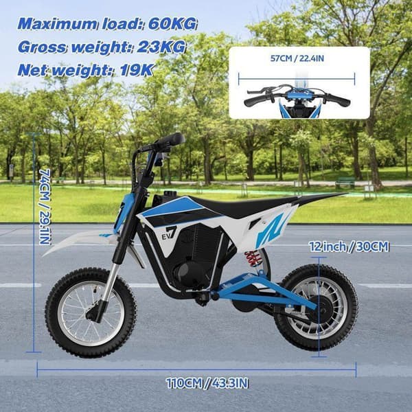 EVERCROSS TECH EV12MPRO elmotorcykel barn 300W 36V 5,2Ah