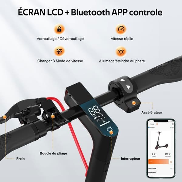 EVERCROSS TECH EV85F Elscooter 545W 36V 7,8Ah hopfällbar