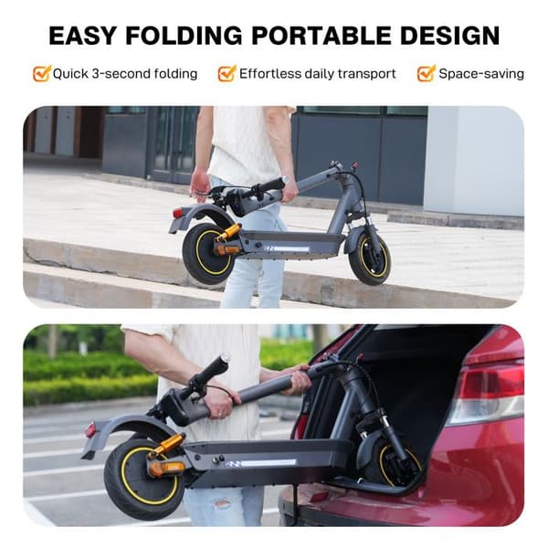 "El-scooter til voksne 10'' EVERCROSS TECH Max 1100W motor 48V18Ah 90km Bluetooth APP med skærm grå"