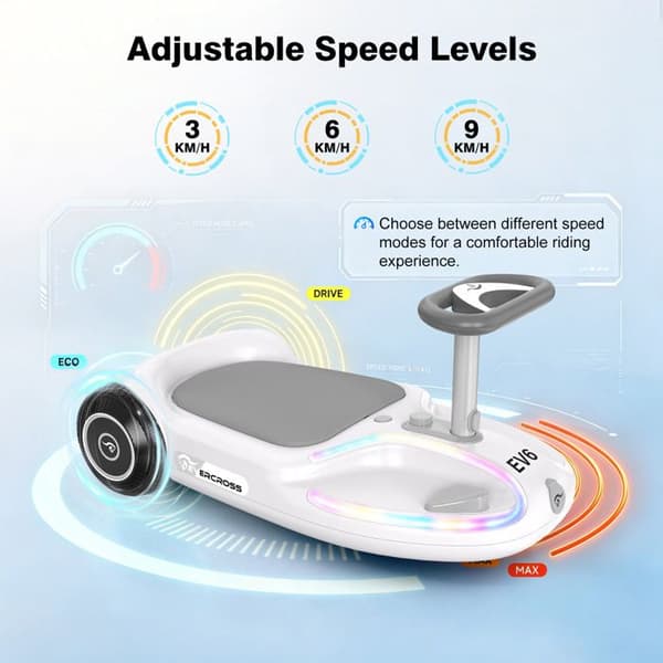 EVERCROSS TECH EV6 Elbil för barn 90W borstlös motor 2,6Ah batteri