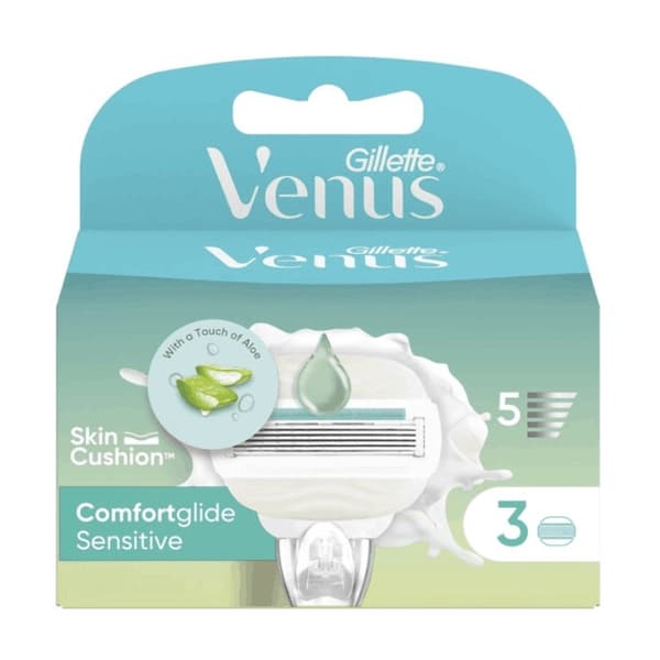 Gillette Venus Comfortglide Sensitive -terät, 3 kpl
