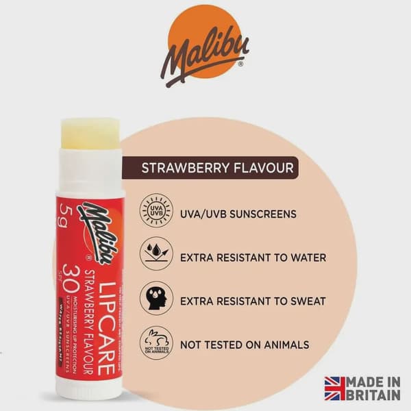 Malibu Læbepomade Jordbær SPF30 5g