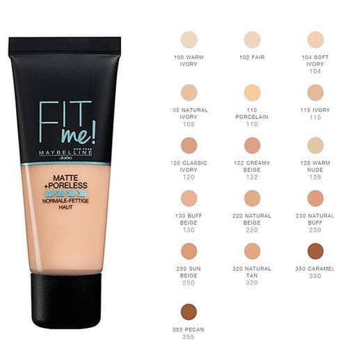 Maybelline Fit Me Matte Poreless Foundation 120 Classic Ivory 30ml