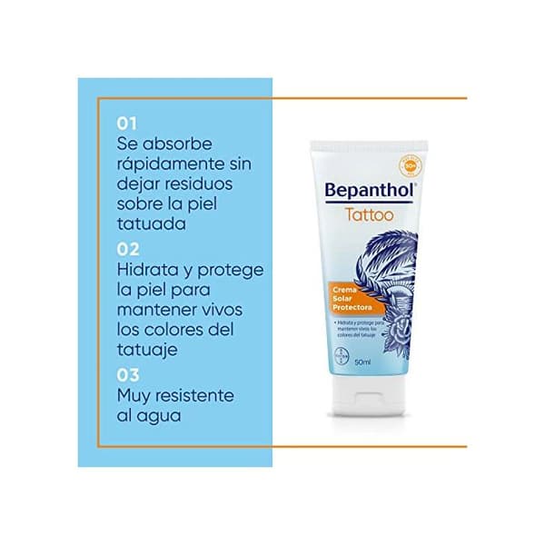 Solscreme til tatovering - BEPANTHOL - Tatovering - SPF50 - 50 ml - Uden parfume