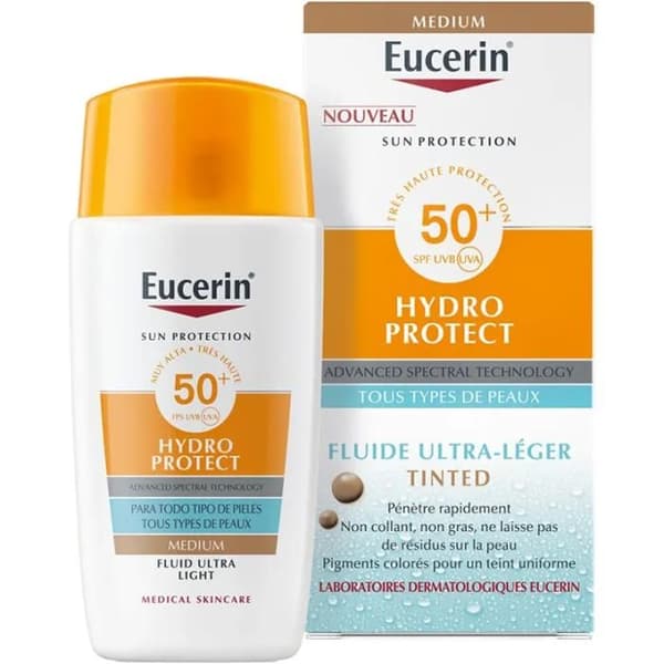 Eucerin Tinted Fluid Solbeskyttelse Hydro Protect SPF50+