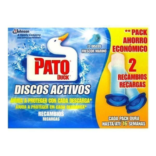 Pato Duck Active Discs Marine Gel Disc Cleaner-Deodorizer Refill (förpackning med 12)