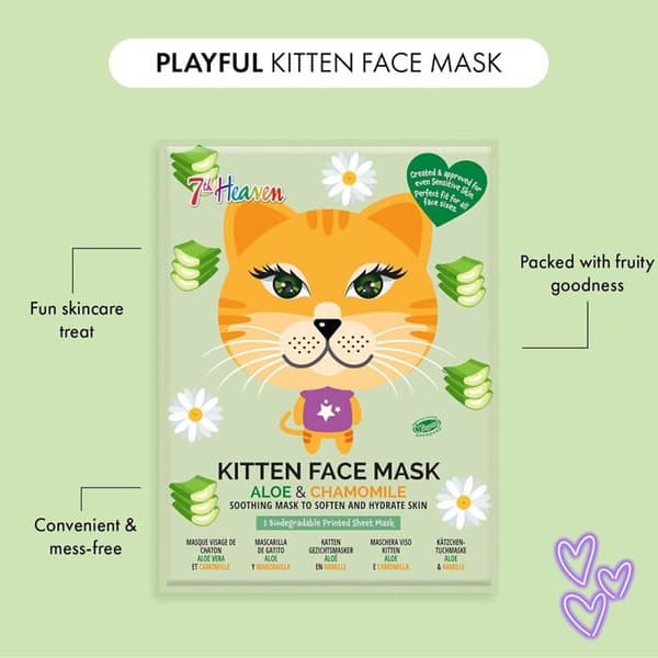 7th Heaven Animal Child Fabric Face Mask Kitten