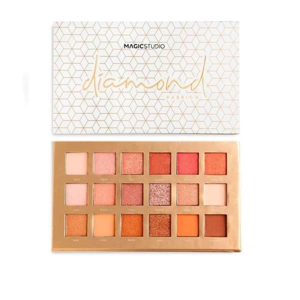 Luomiväri - Magic Studio - Diamond Passion - 18 sävyä - Ei vesitiivis - Monikäyttöinen paletti