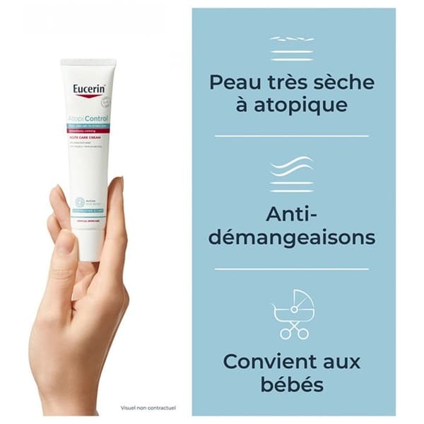 Creme - Eucerin - Atopi Control - 40ml - Hypoallergenisk - Tør og sensitiv hud