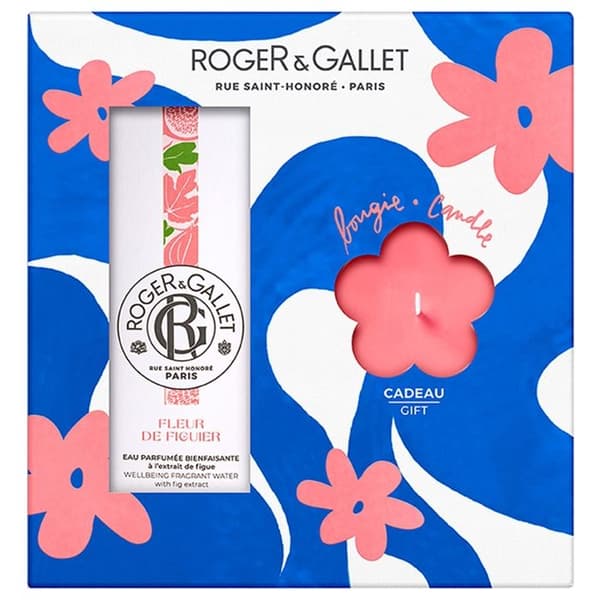 Roger & Gallet Fleur de Figuier Presentförpackning Eau Parfumée 100 ml + Doftljus 85 g Ingår