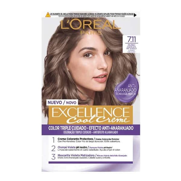 L'Oréal Excellence Cool Creme 7.11 - Intens Ash Blond Permanent Dye 192 ml