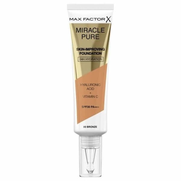 Nestemäinen meikkipohja - Max Factor - Miracle Pure - 80-bronze - SPF 30 - 30 ml