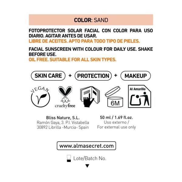 Tints solcreme - Sand - SPF 50 - 50 ml - UV-beskyttelse - Ikke komedogen